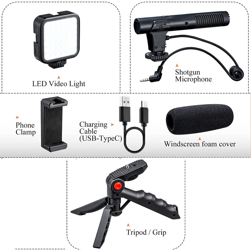 Video Making Vlogging Kit Tripod For Smartphone & Camera Vlog Kit