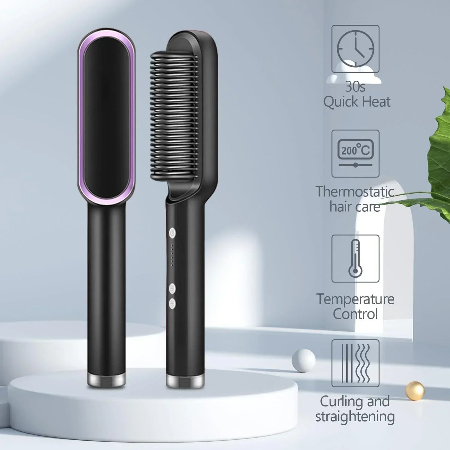 Electric 2-in-1 Professional Hair Straightener Comb Hair Brush (Free Delivery)