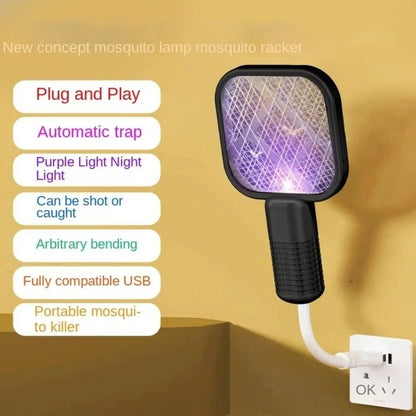 Mini USB Electric  Mosquito Racket  Mosquito Lamp 2 in 1 Mosquito Repellent (Free Delivery)