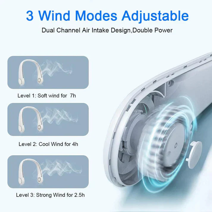 Rechargeable Portable Hanging Neck Fan (Imported)