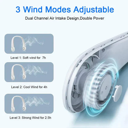 Rechargeable Portable Hanging Neck Fan (Imported)