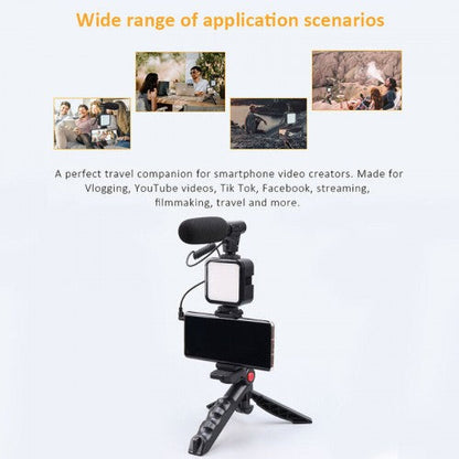 Video Making Vlogging Kit Tripod For Smartphone & Camera Vlog Kit