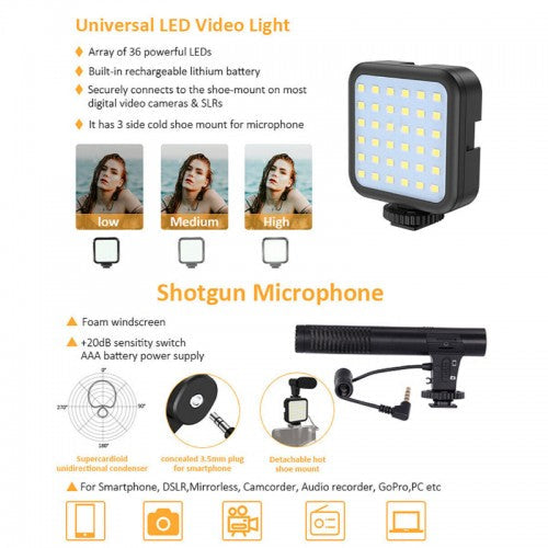 Video Making Vlogging Kit Tripod For Smartphone & Camera Vlog Kit