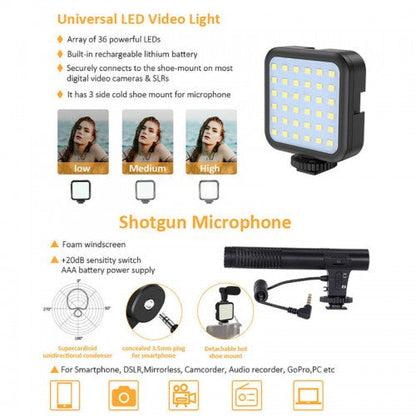 Video Making Vlogging Kit Tripod For Smartphone & Camera Vlog Kit